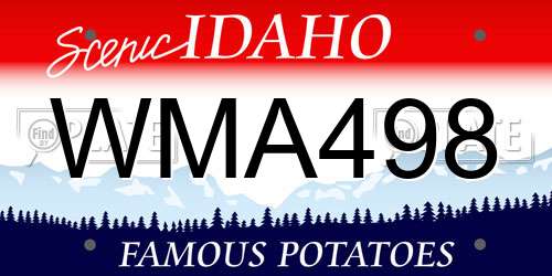 WMA498 Idaho License Plate