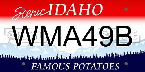 WMA49B Idaho License Plate