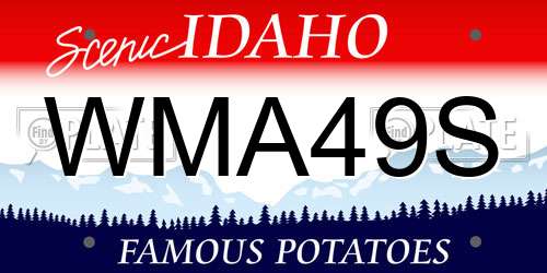 WMA49S Idaho License Plate