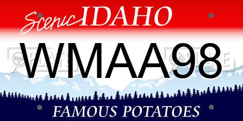 WMAA98 Idaho License Plate