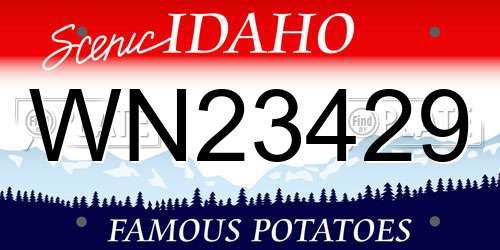 WN23429 Idaho License Plate