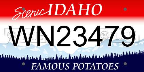 WN23479 Idaho License Plate