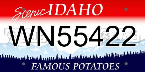 WN55422 Idaho License Plate