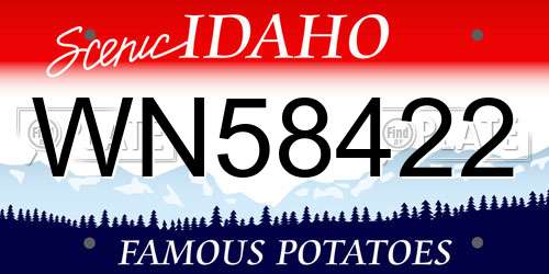 WN58422 Idaho License Plate