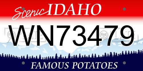 WN73479 Idaho License Plate