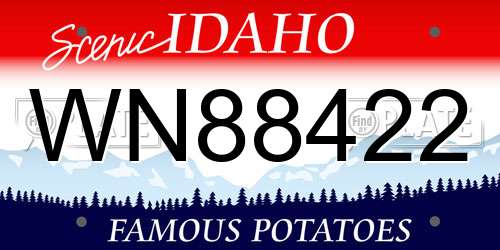 WN88422 Idaho License Plate