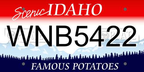 WNB5422 Idaho License Plate