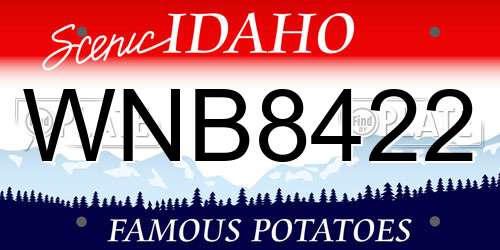 WNB8422 Idaho License Plate