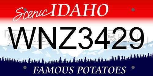 WNZ3429 Idaho License Plate