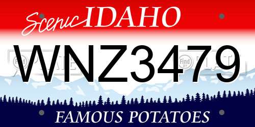 WNZ3479 Idaho License Plate
