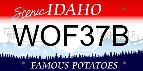 WOF37B Idaho License Plate