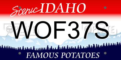 WOF37S Idaho License Plate