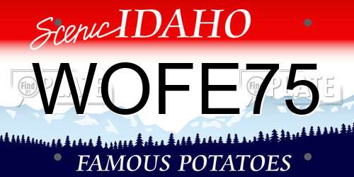 WOFE75 Idaho License Plate