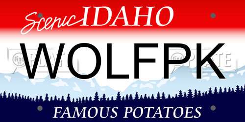WOLFPK Idaho License Plate