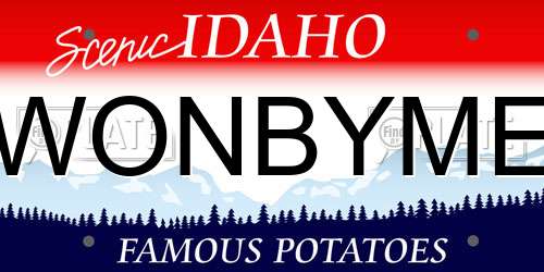 WONBYME Idaho License Plate
