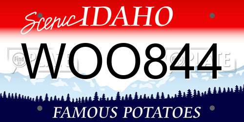 WOO844 Idaho License Plate