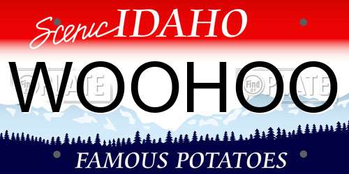 WOOHOO Idaho License Plate