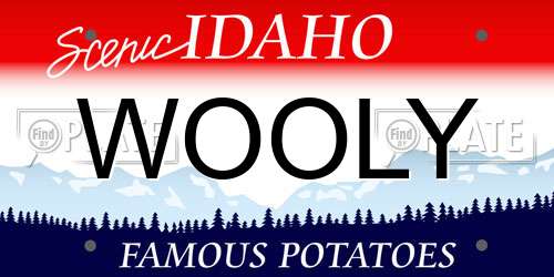 WOOLY Idaho License Plate