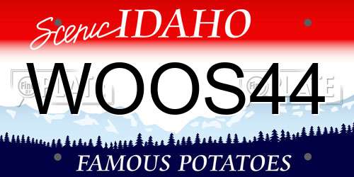 WOOS44 Idaho License Plate