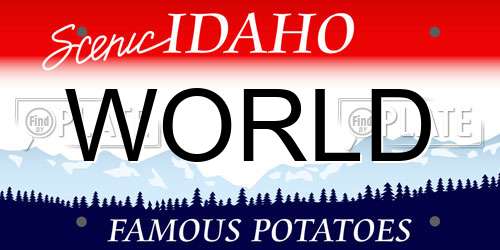 WORLD Idaho License Plate