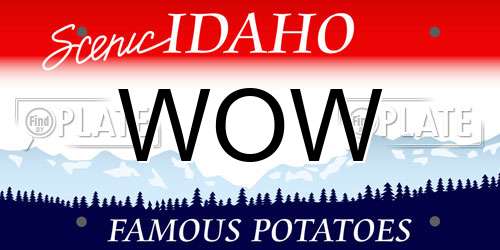 WOW Idaho License Plate