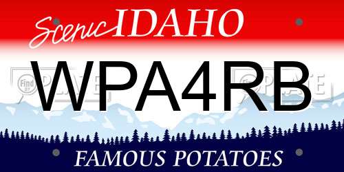WPA4RB Idaho License Plate