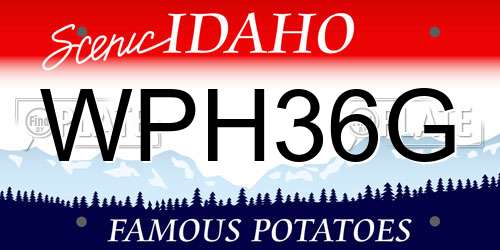 WPH36G Idaho License Plate