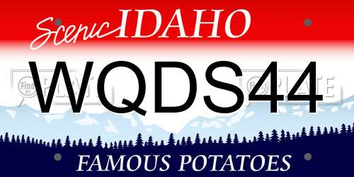 WQDS44 Idaho License Plate