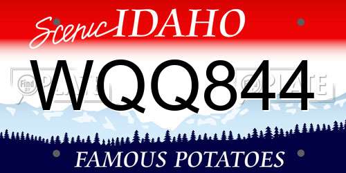 WQQ844 Idaho License Plate