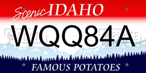 WQQ84A Idaho License Plate
