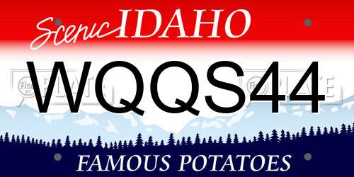 WQQS44 Idaho License Plate