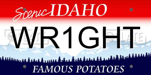 WR1GHT Idaho License Plate