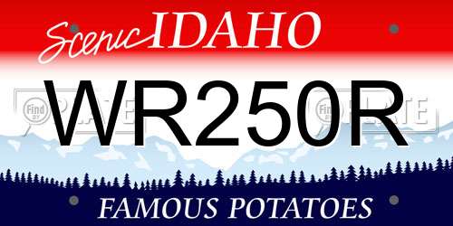 WR250R Idaho License Plate
