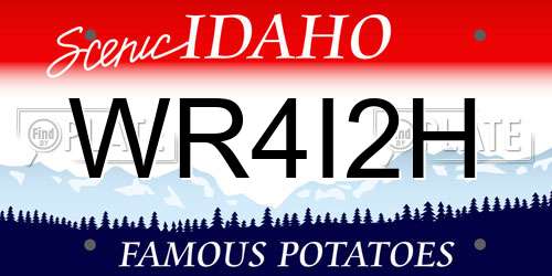 WR4I2H Idaho License Plate