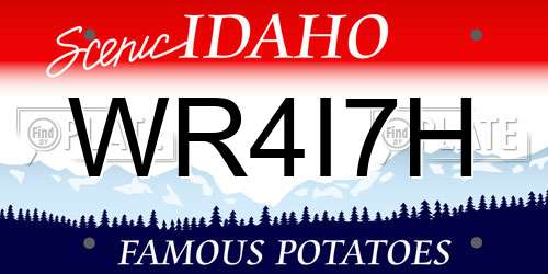 WR4I7H Idaho License Plate