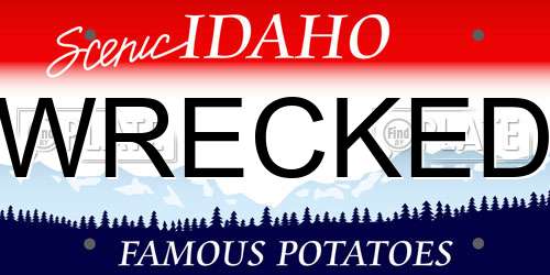 WRECKED Idaho License Plate