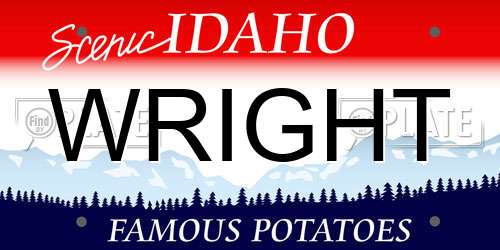 WRIGHT Idaho License Plate