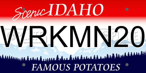 WRKMN20 Idaho License Plate