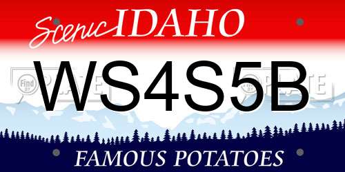 WS4S5B Idaho License Plate