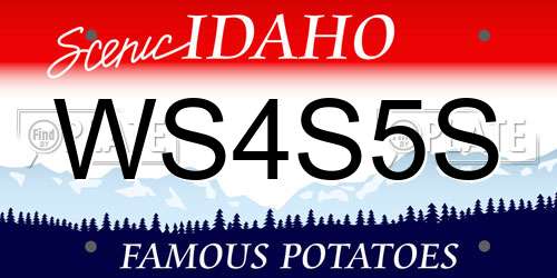 WS4S5S Idaho License Plate