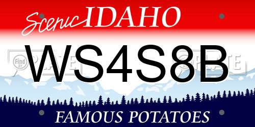 WS4S8B Idaho License Plate
