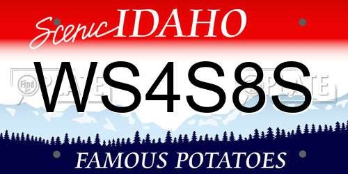 WS4S8S Idaho License Plate