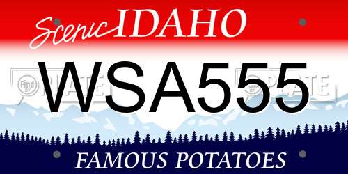 WSA555 Idaho License Plate