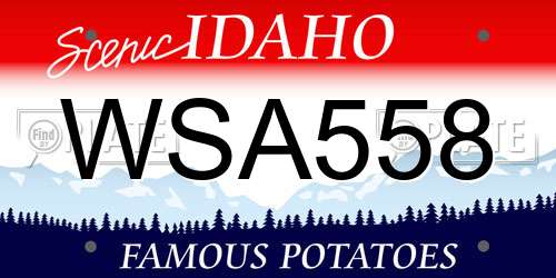 WSA558 Idaho License Plate