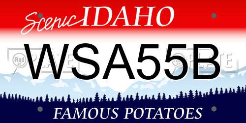 WSA55B Idaho License Plate
