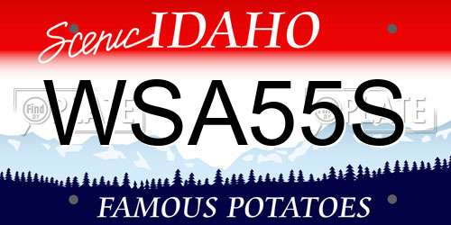 WSA55S Idaho License Plate