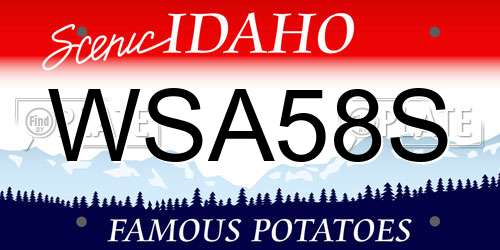 WSA58S Idaho License Plate