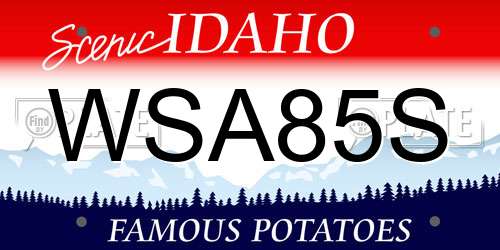 WSA85S Idaho License Plate