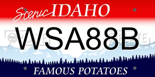 WSA88B Idaho License Plate