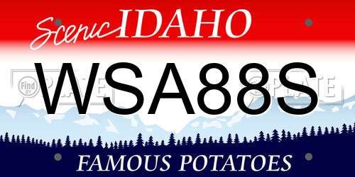 WSA88S Idaho License Plate